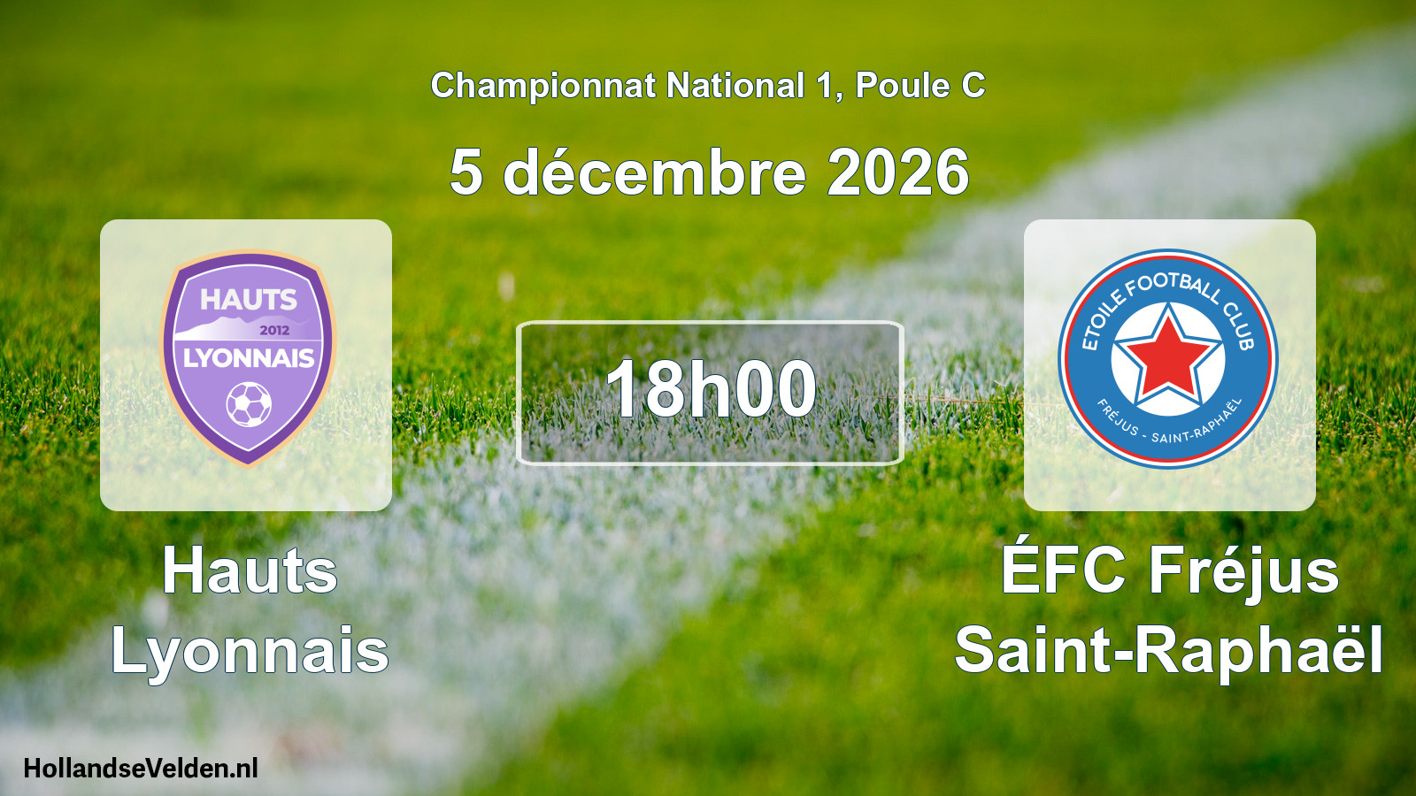 Match programmé: Hauts Lyonnais - ÉFC Fréjus Saint-Raphaël (5 décembre 2026)