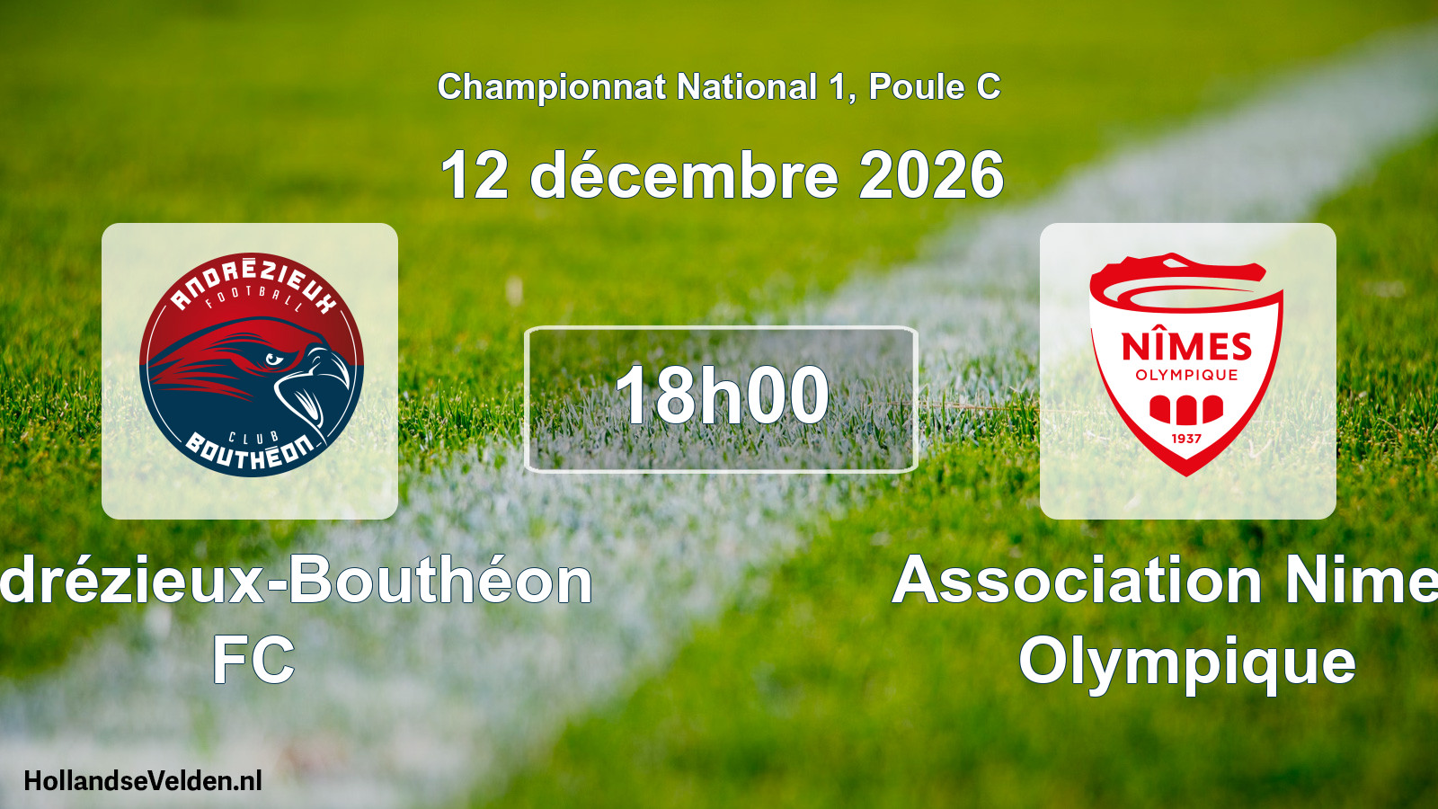 Match programmé: Andrézieux-Bouthéon FC - Association Nimes Olympique (12 décembre 2026)
