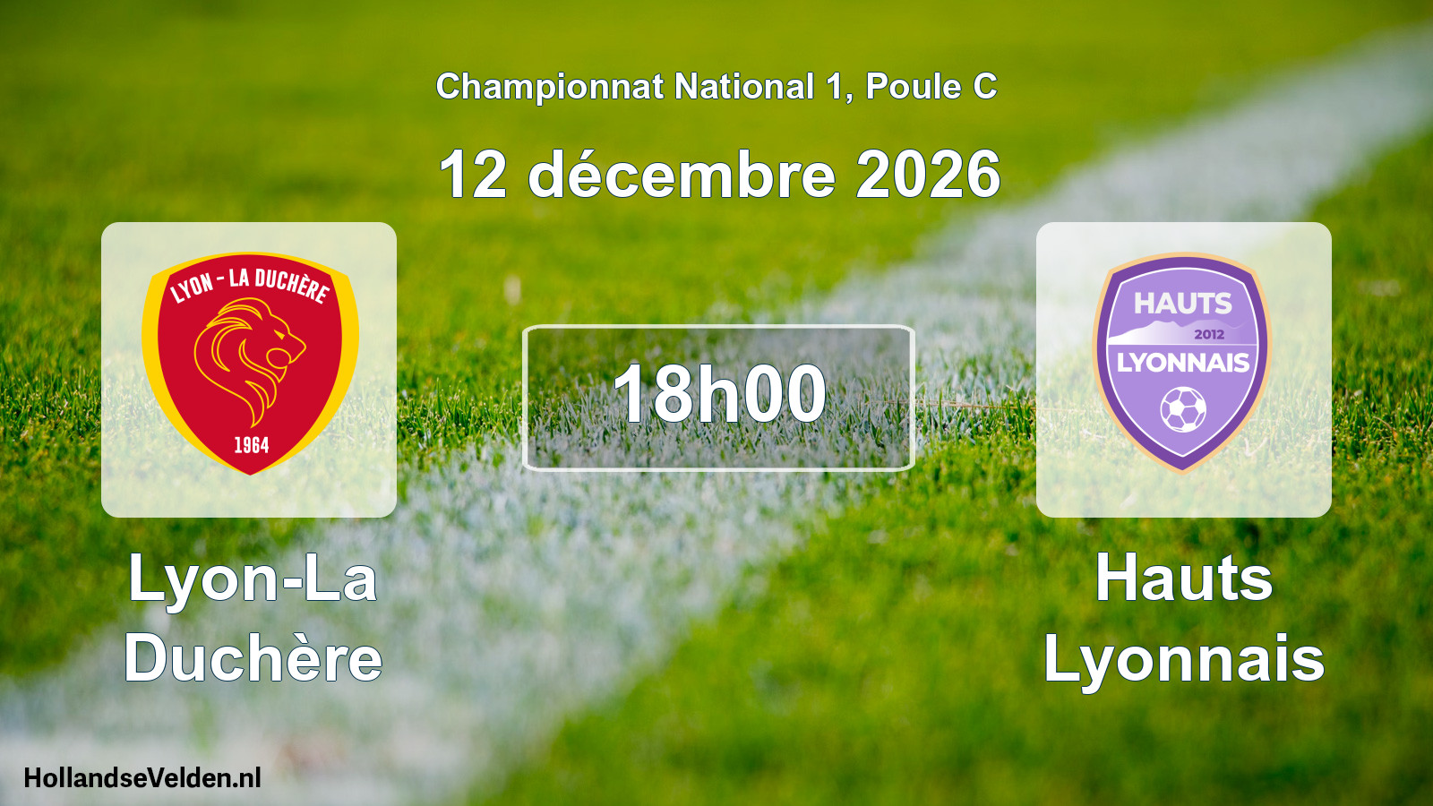 Match programmé: Lyon-La Duchère - Hauts Lyonnais (12 décembre 2026)