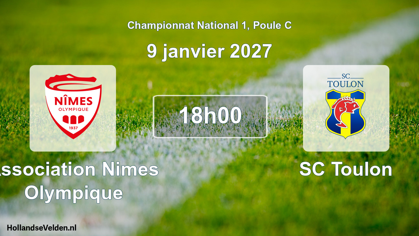 Match programmé: Association Nimes Olympique - SC Toulon (9 janvier 2027)