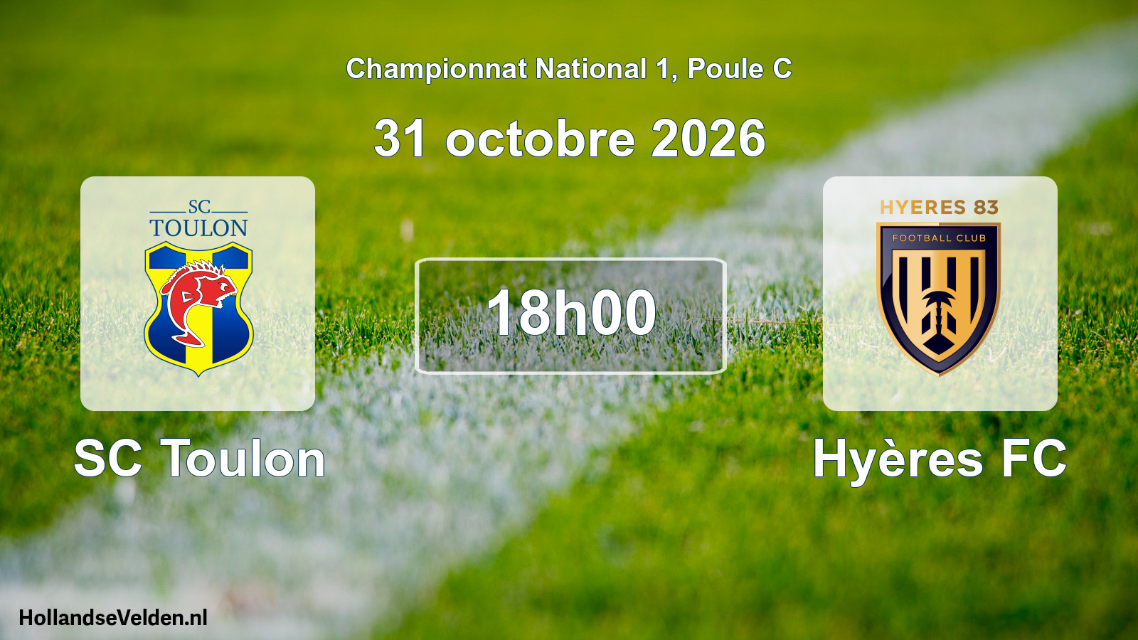 Match programmé: SC Toulon - Hyères FC (31 octobre 2026)