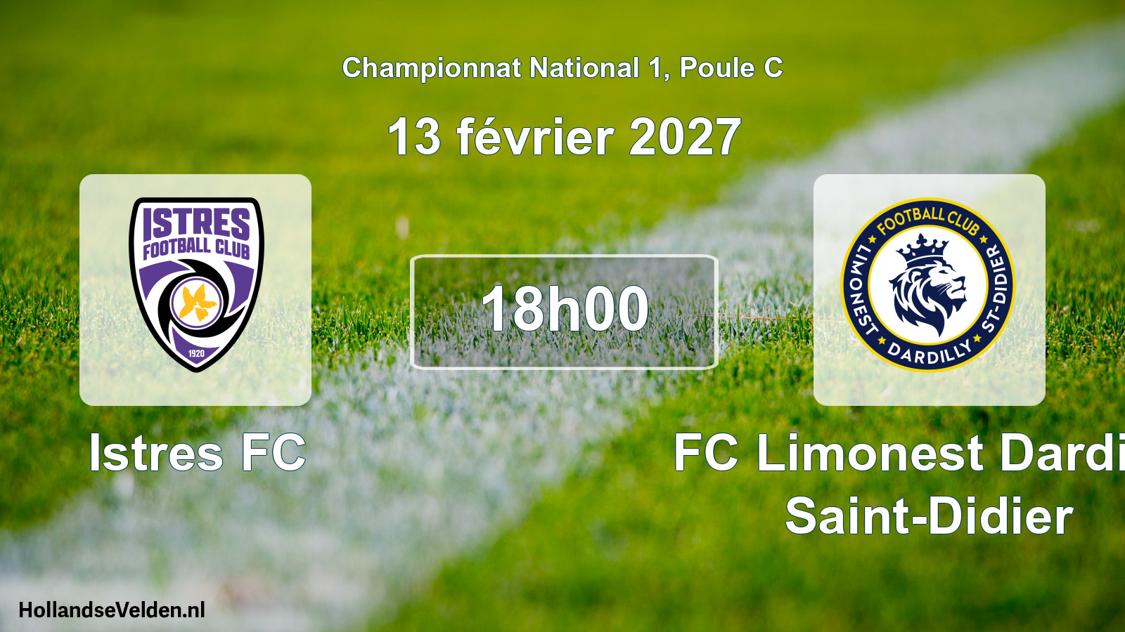 Match programmé: Istres FC - FC Limonest Dardilly Saint-Didier (13 février 2027)