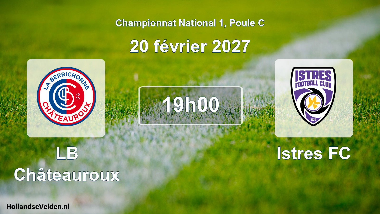 Match programmé: LB Châteauroux - Istres FC (20 février 2027)