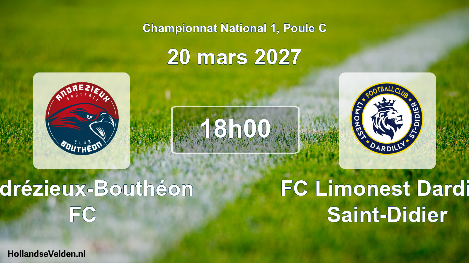 Match programmé: Andrézieux-Bouthéon FC - FC Limonest Dardilly Saint-Didier (20 mars 2027)