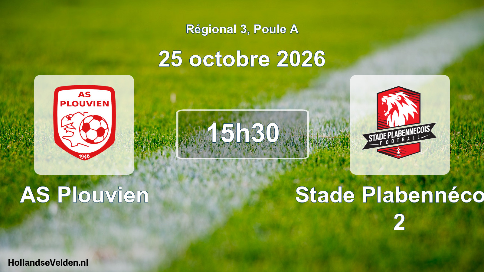 Geplande wedstrijd: AS Plouvien - Stade Plabennécois 2 (25 oktober 2026)