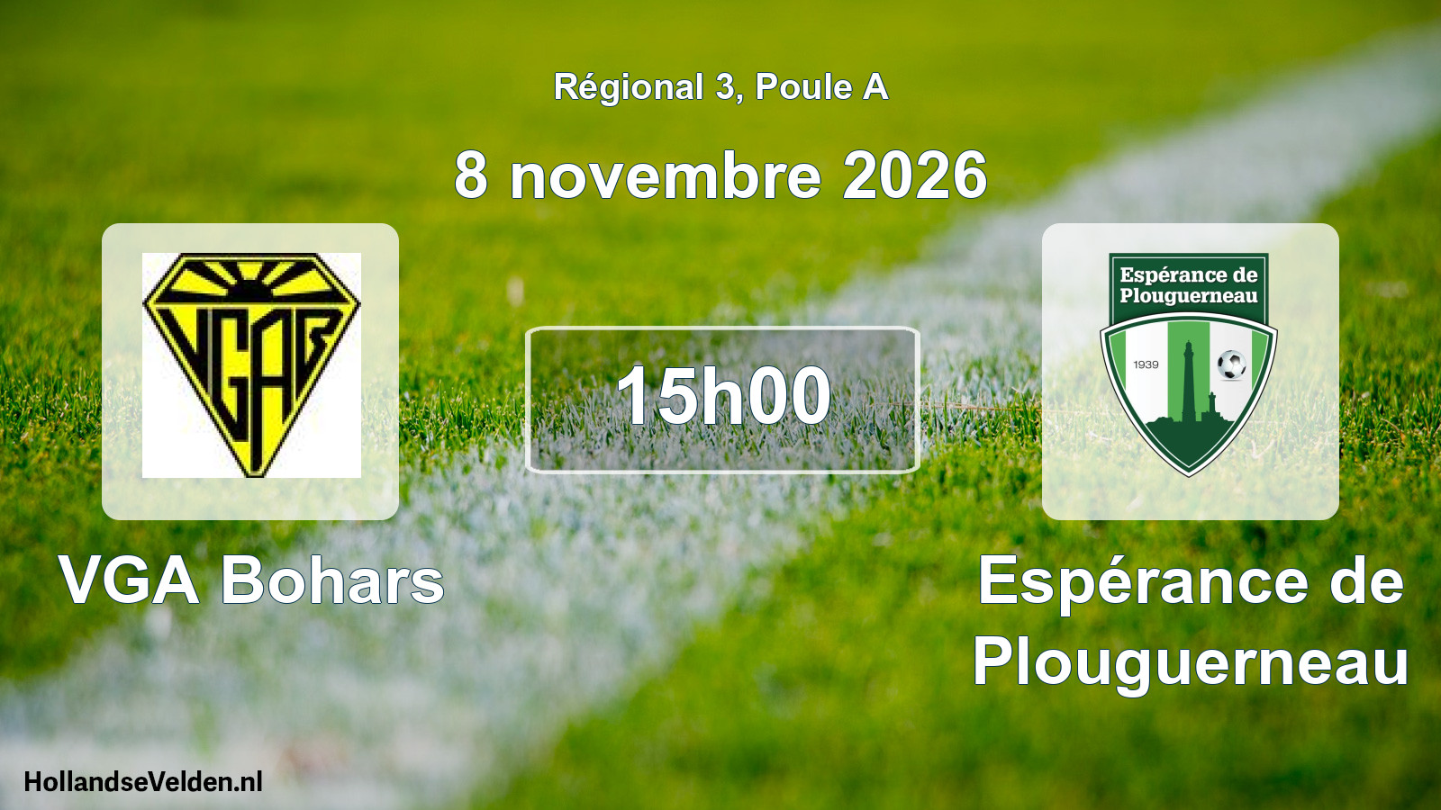 Scheduled Match: VGA Bohars - Espérance de Plouguerneau (8 November 2026)