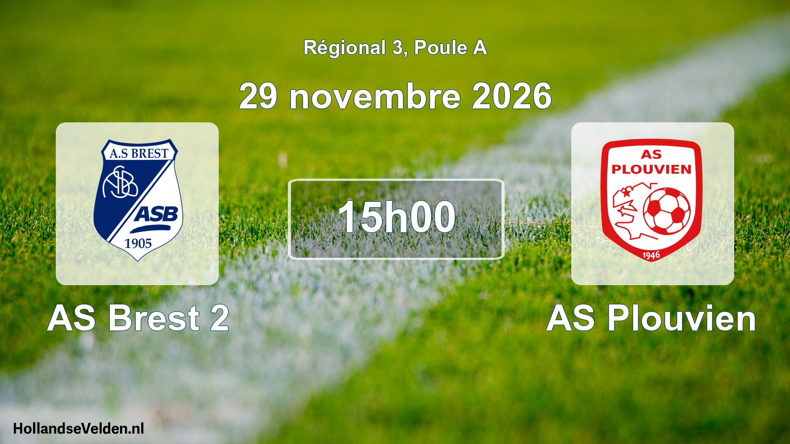 Scheduled Match: AS Brest 2 - AS Plouvien (29 November 2026)