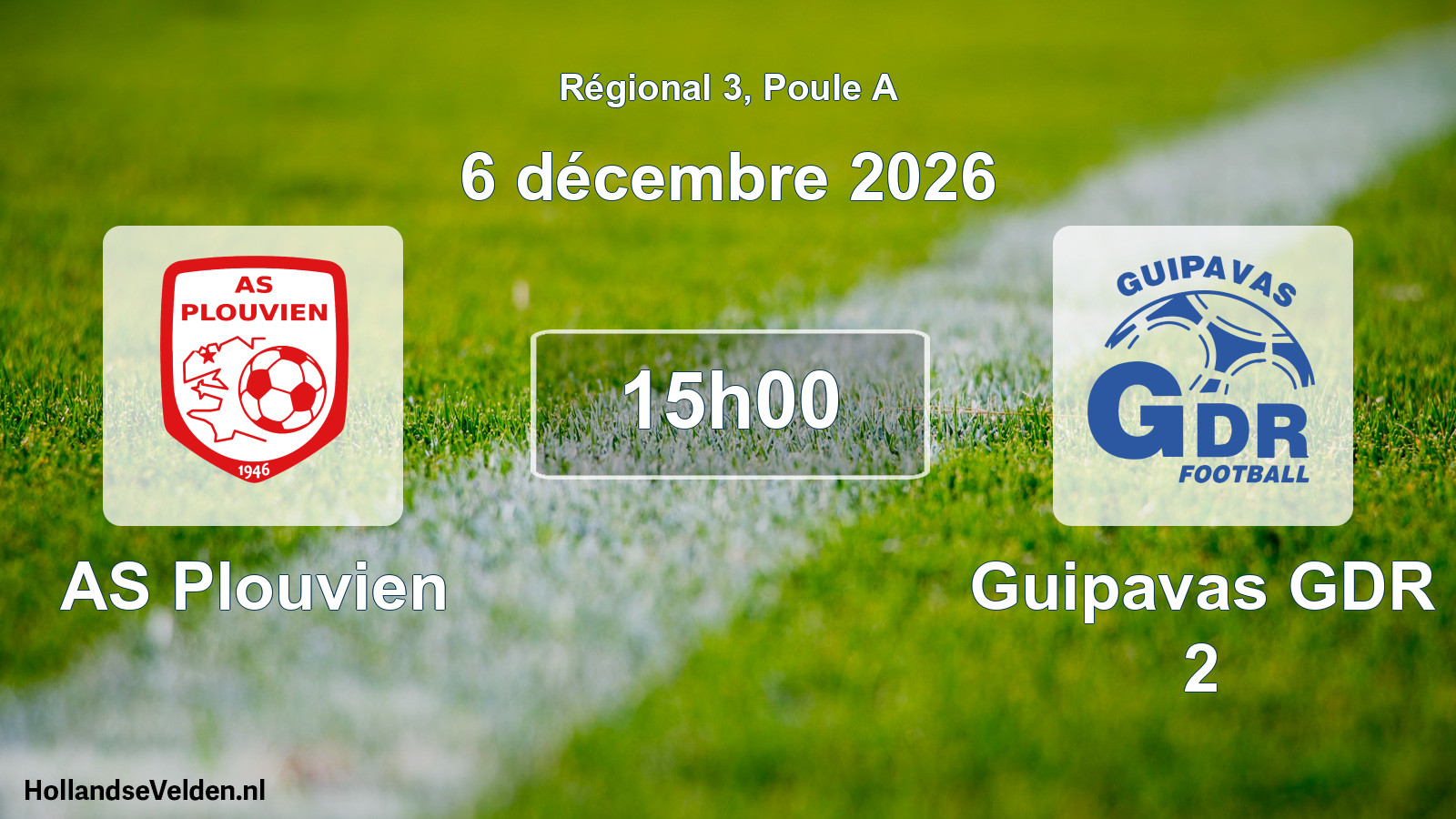 Match programmé: AS Plouvien - Guipavas GDR 2 (6 décembre 2026)