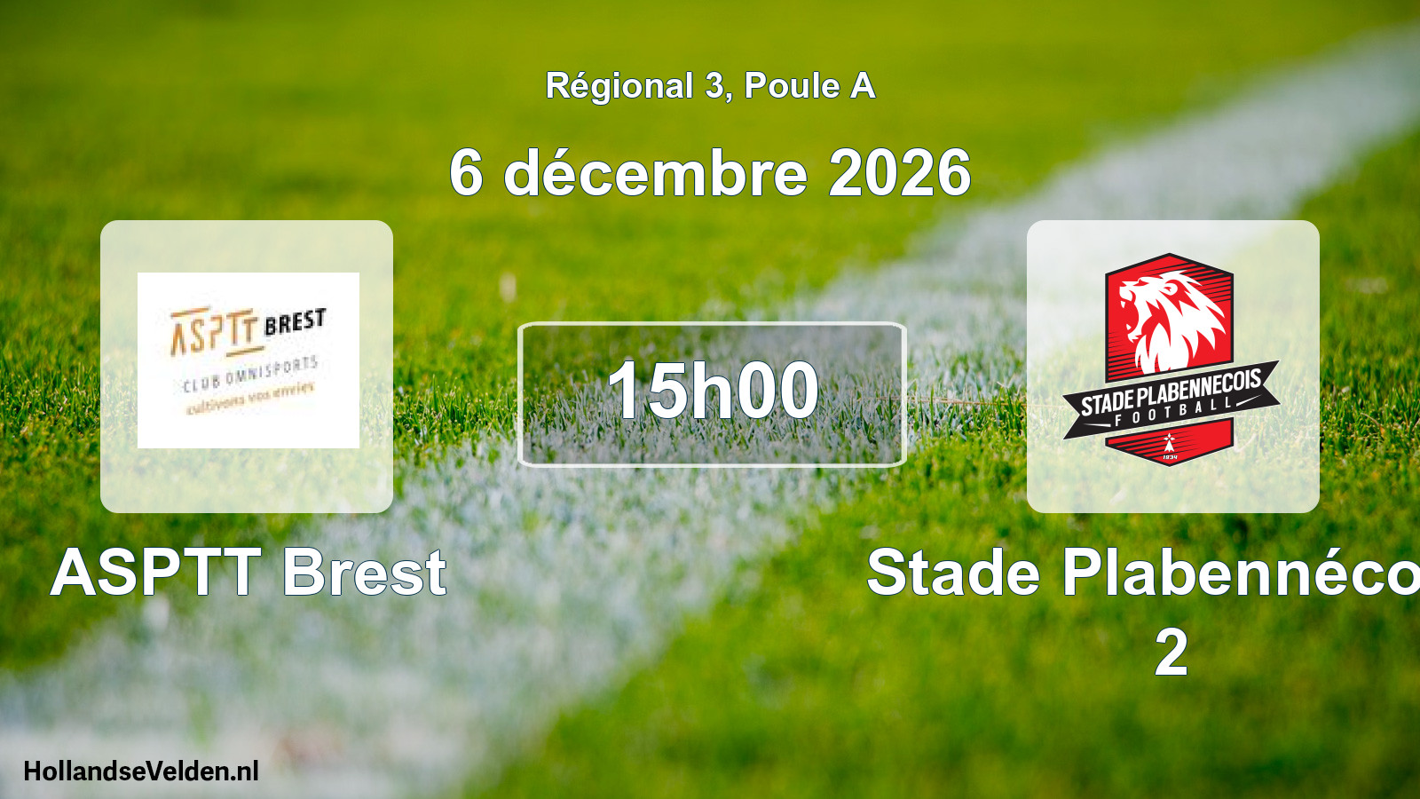 Geplande wedstrijd: ASPTT Brest - Stade Plabennécois 2 (6 december 2026)