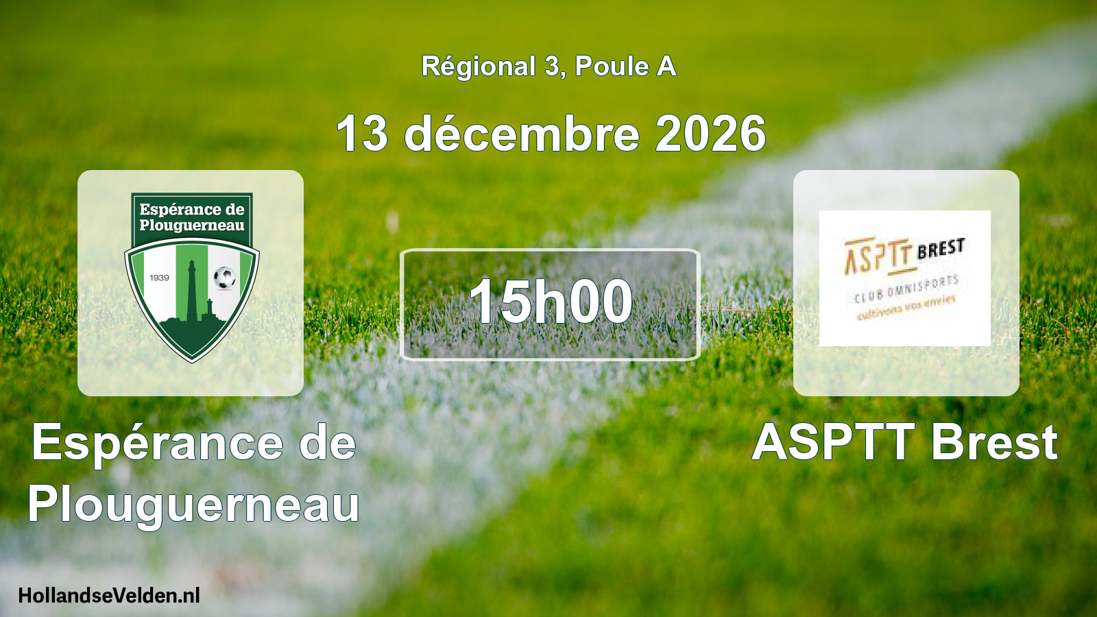 Scheduled Match: Espérance de Plouguerneau - ASPTT Brest (13 December 2026)