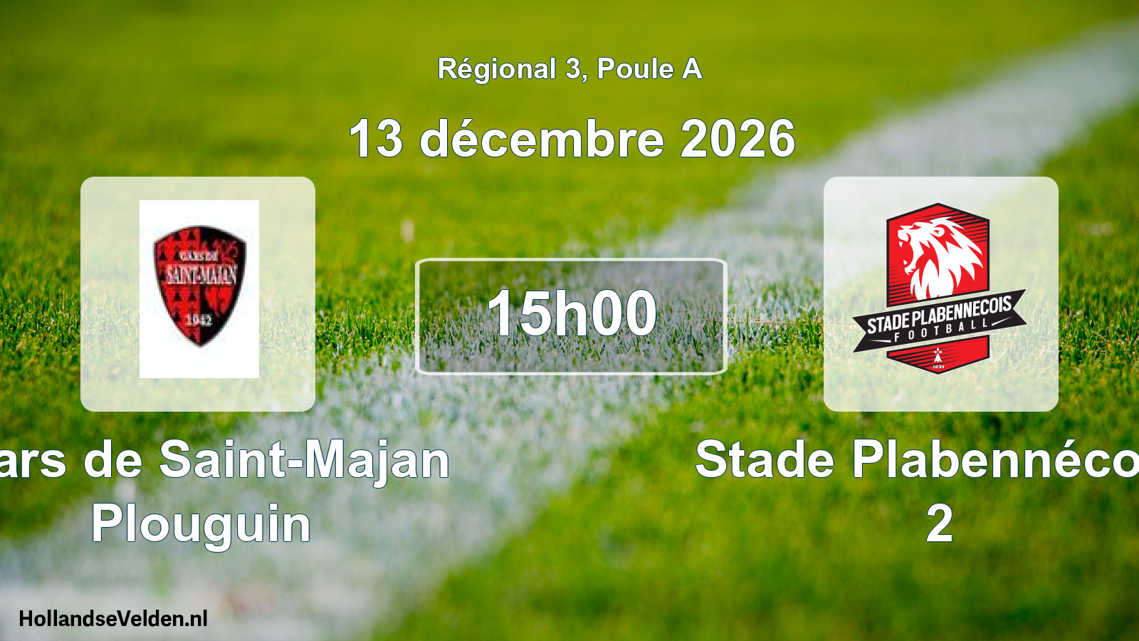 Scheduled Match: Gars de Saint-Majan Plouguin - Stade Plabennécois 2 (13 December 2026)