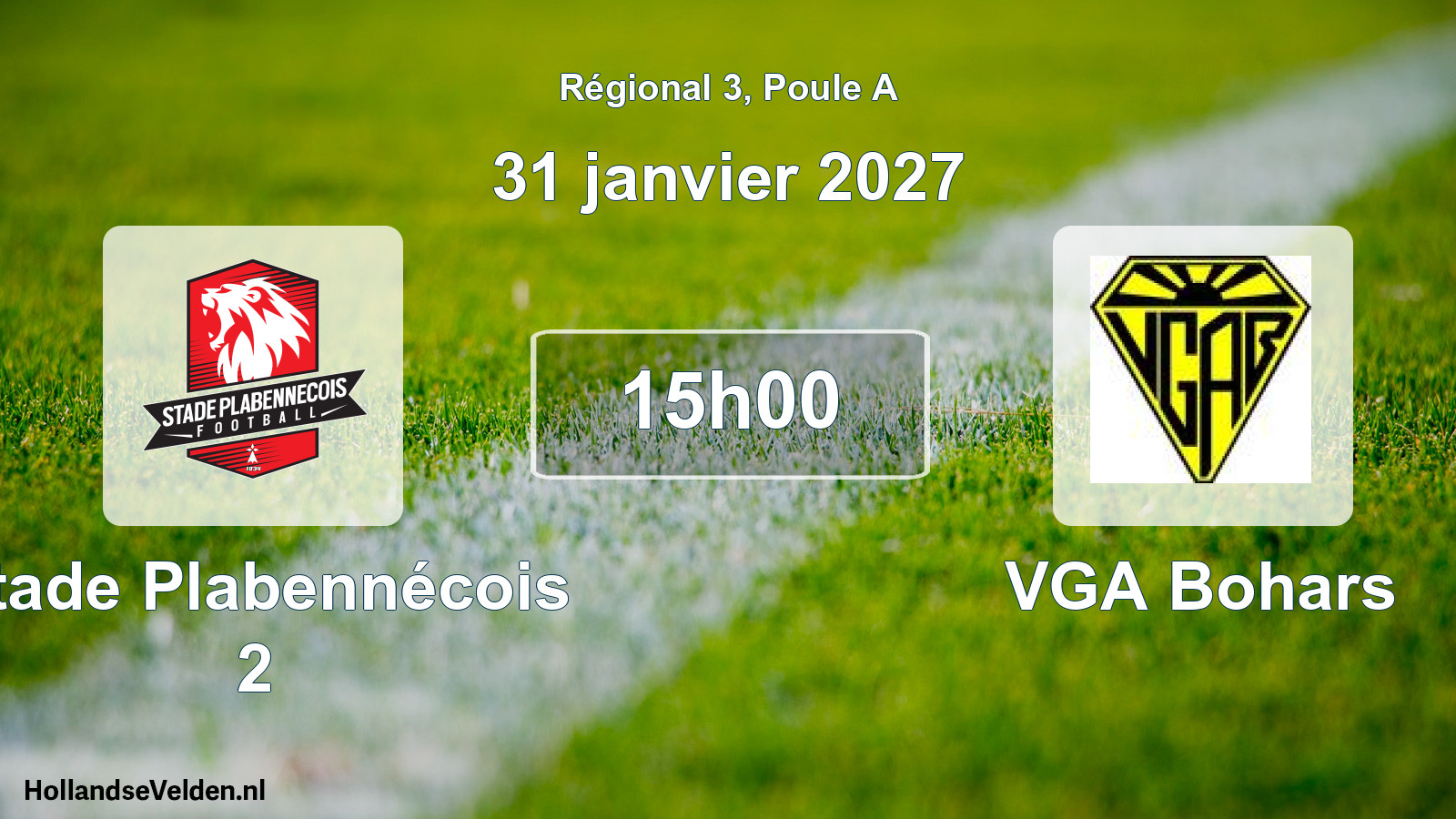 Scheduled Match: Stade Plabennécois 2 - VGA Bohars (31 January 2027)
