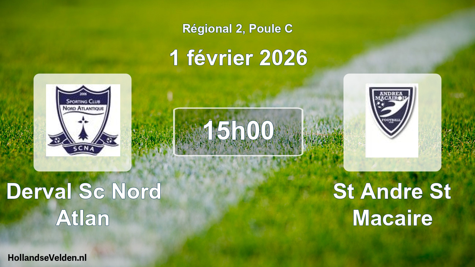 Geplande wedstrijd: Derval Sc Nord Atlan - St Andre St Macaire (1 februari 2026)