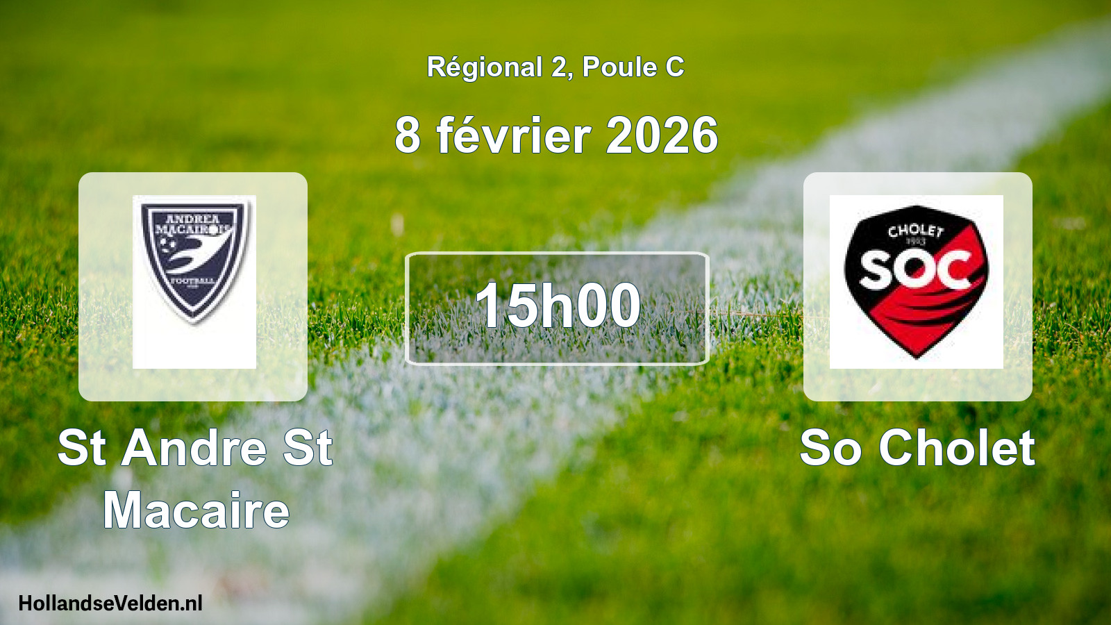Geplande wedstrijd: St Andre St Macaire - So Cholet (8 février 2026)