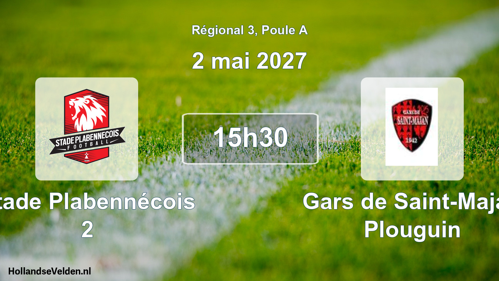Scheduled Match: Stade Plabennécois 2 - Gars de Saint-Majan Plouguin (2 May 2027)