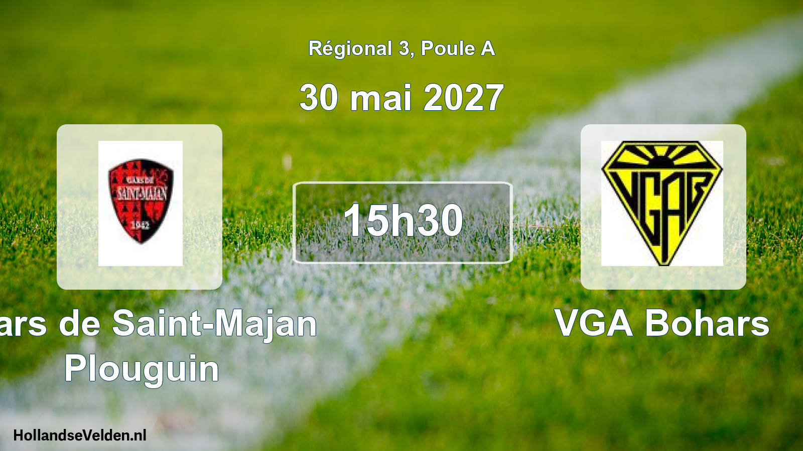 Match programmé: Gars de Saint-Majan Plouguin - VGA Bohars (30 mai 2027)