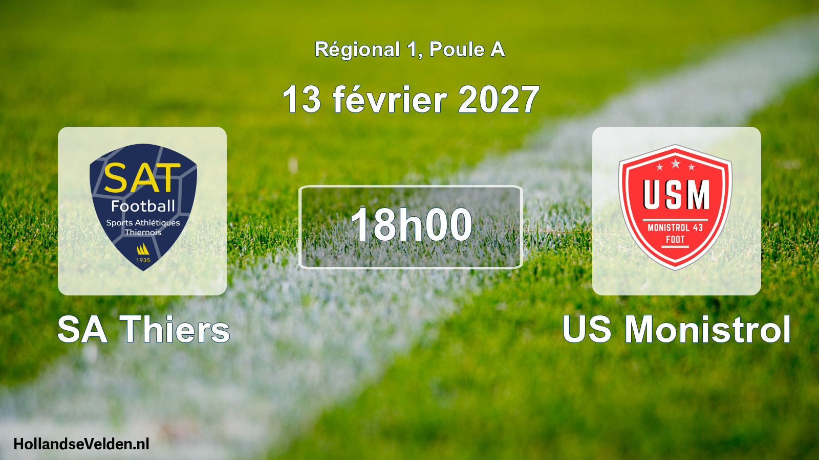 Match programmé: SA Thiers - US Monistrol (13 février 2027)