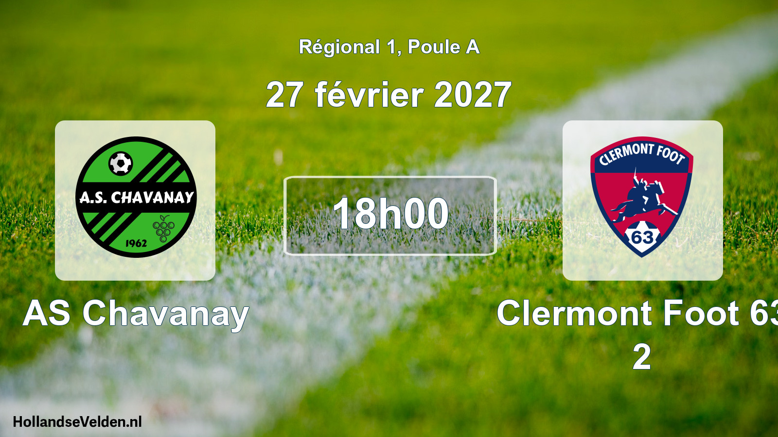 Match programmé: AS Chavanay - Clermont Foot 63 2 (27 février 2027)