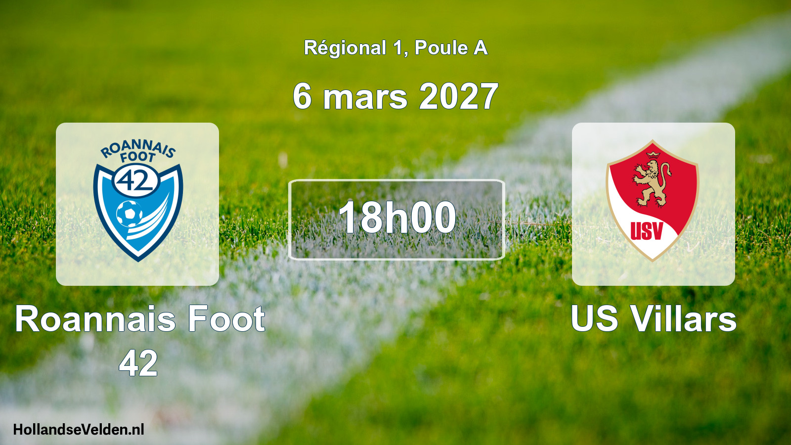 Match programmé: Roannais Foot 42 - US Villars (6 mars 2027)