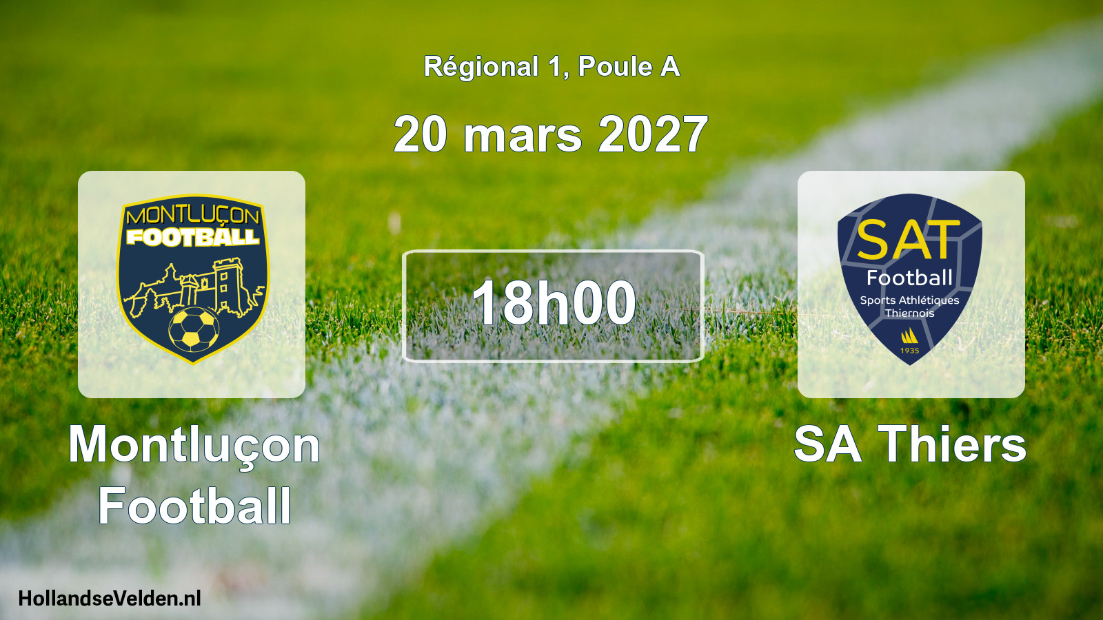 Match programmé: Montluçon Football - SA Thiers (20 mars 2027)