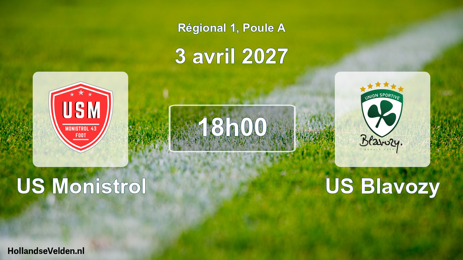 Scheduled Match: US Monistrol - US Blavozy (3 April 2027)