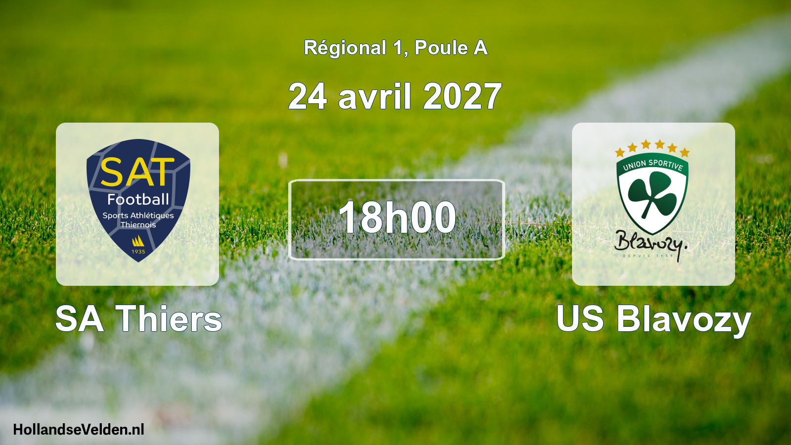 Match programmé: SA Thiers - US Blavozy (24 avril 2027)