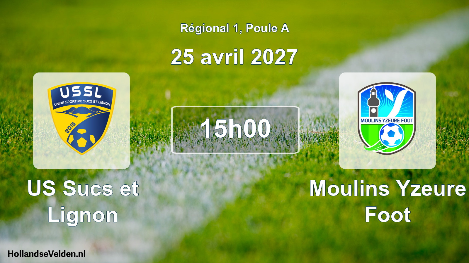 Match programmé: US Sucs et Lignon - Moulins Yzeure Foot (25 avril 2027)