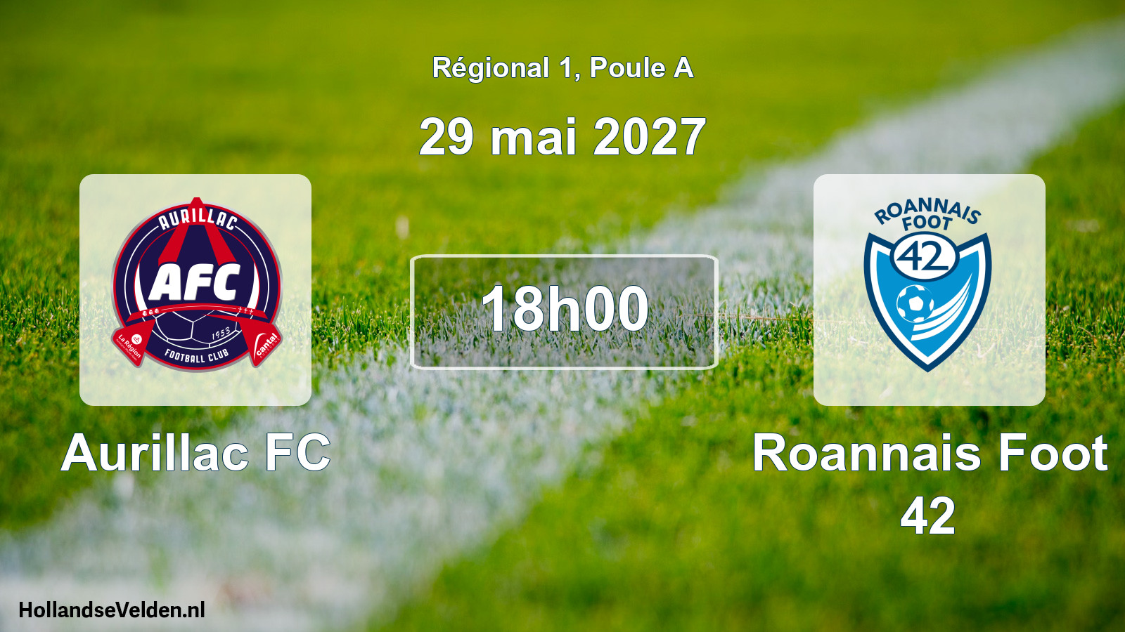Match programmé: Aurillac FC - Roannais Foot 42 (29 mai 2027)