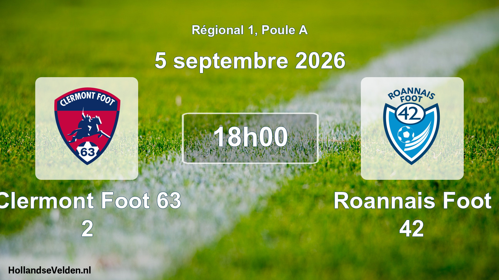 Scheduled Match: Clermont Foot 63 2 - Roannais Foot 42 (5 September 2026)