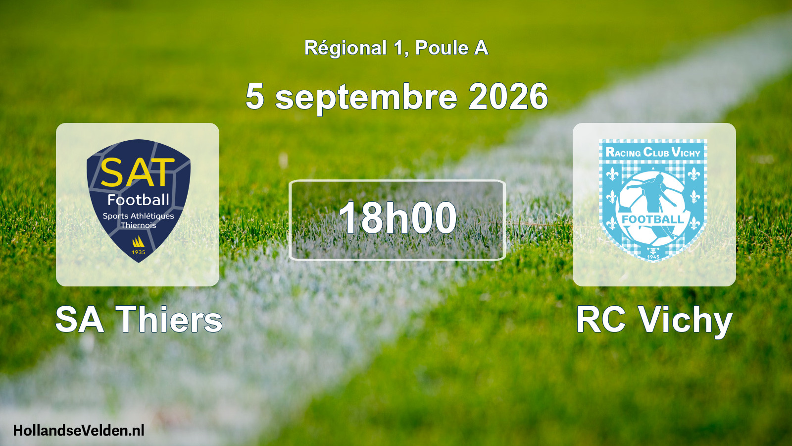 Match programmé: SA Thiers - RC Vichy (5 septembre 2026)