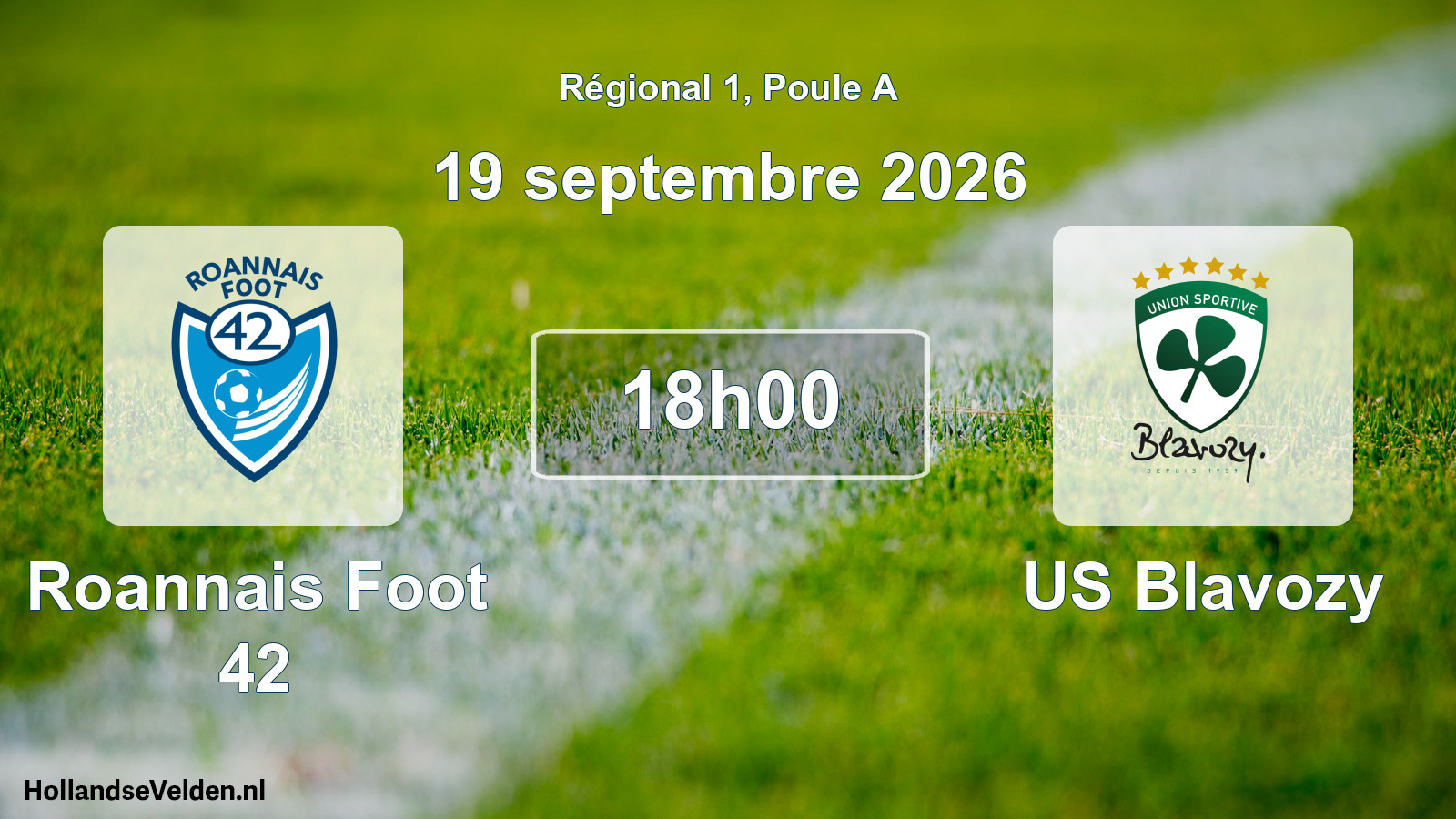 Match programmé: Roannais Foot 42 - US Blavozy (19 septembre 2026)