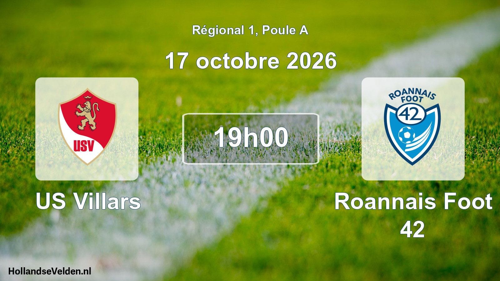 Match programmé: US Villars - Roannais Foot 42 (17 octobre 2026)