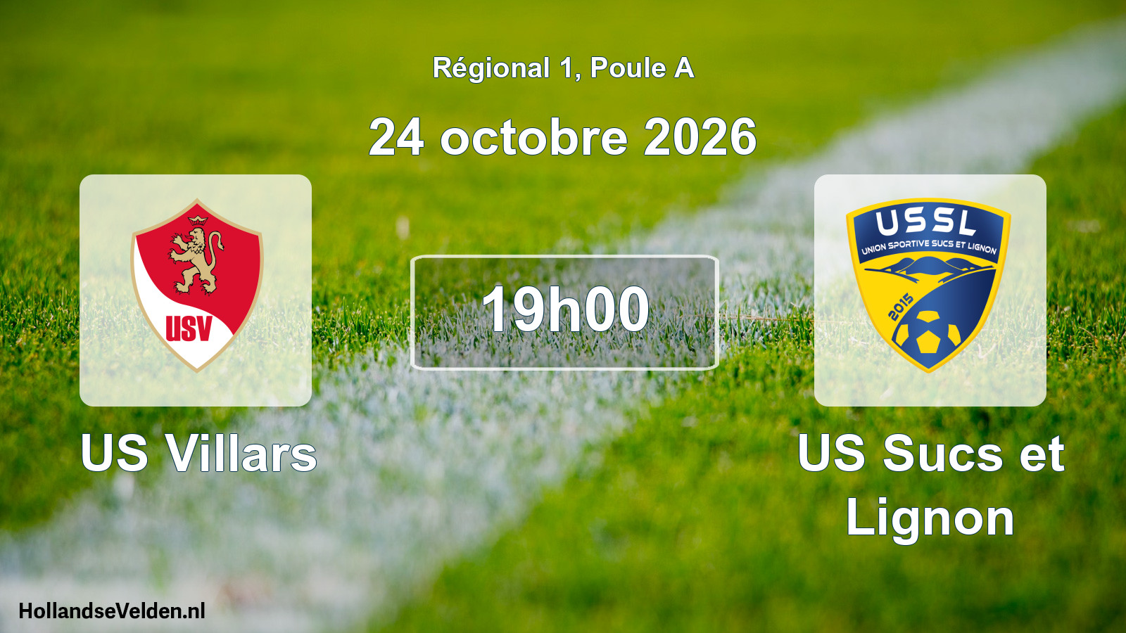 Scheduled Match: US Villars - US Sucs et Lignon (24 October 2026)