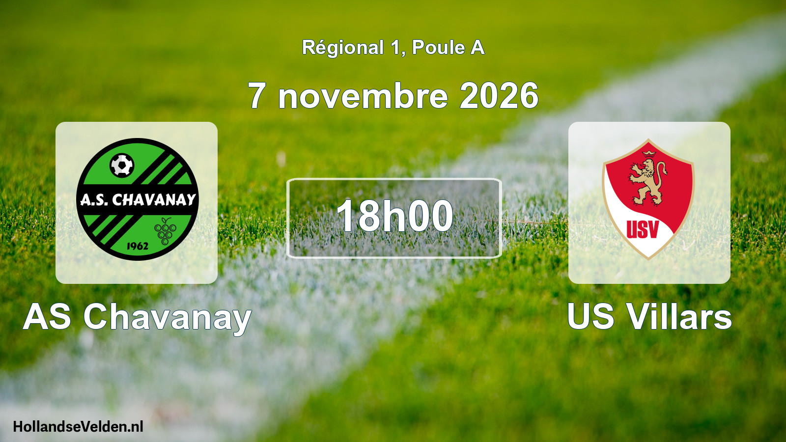 Match programmé: AS Chavanay - US Villars (7 novembre 2026)