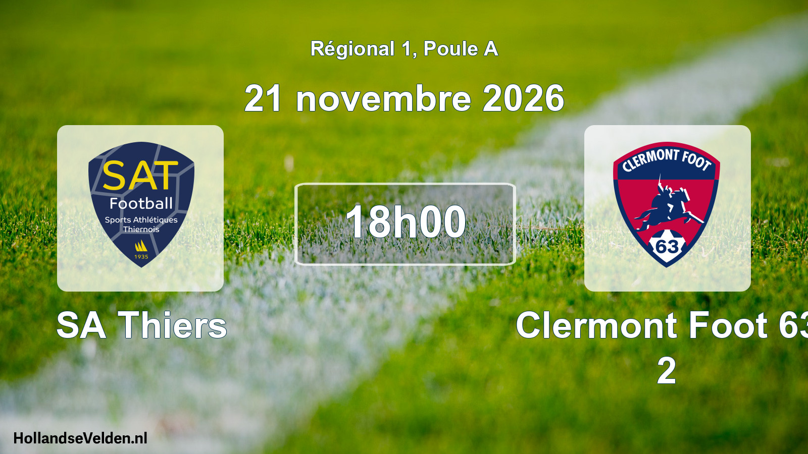 Scheduled Match: SA Thiers - Clermont Foot 63 2 (21 November 2026)