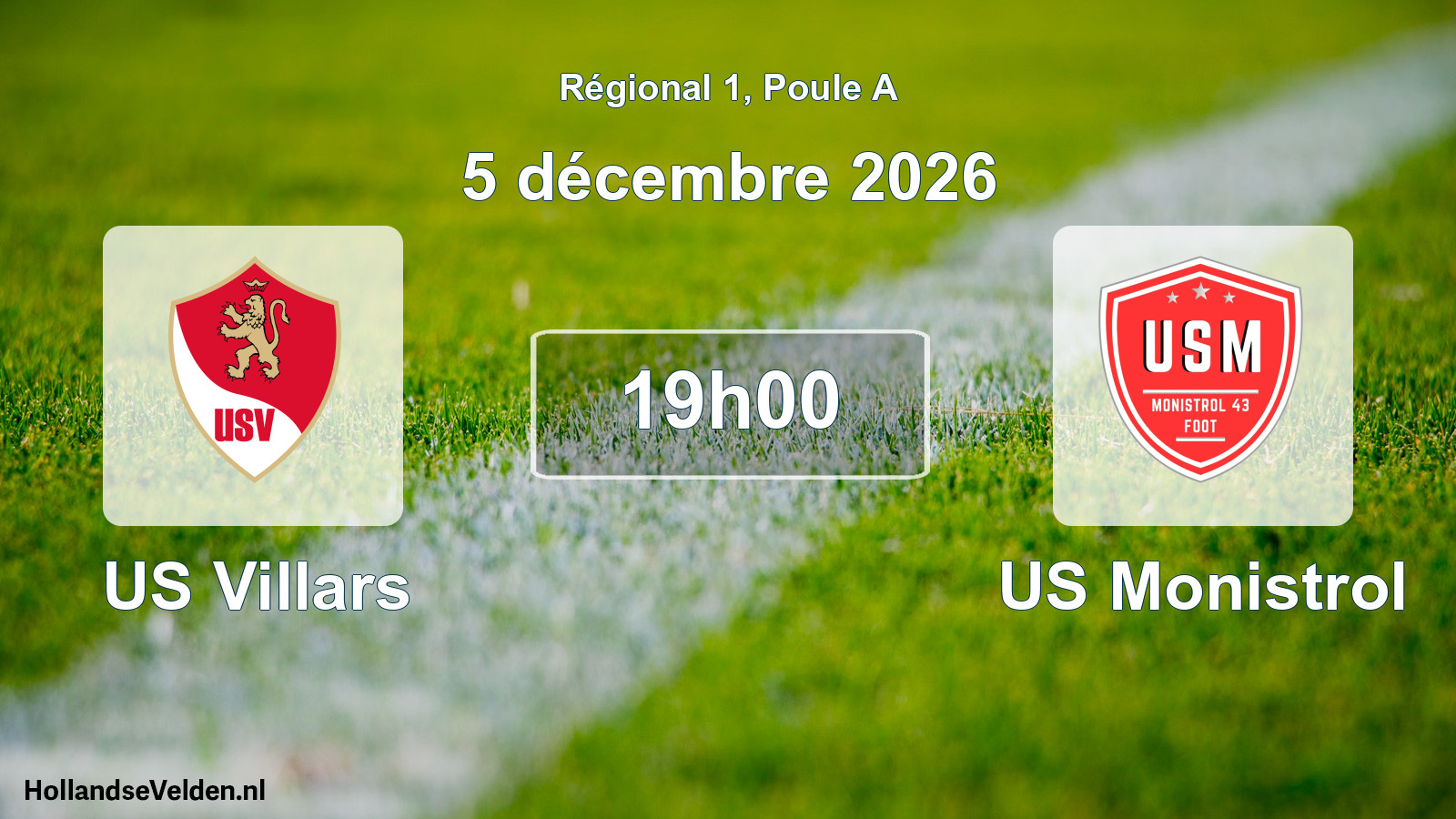 Scheduled Match: US Villars - US Monistrol (5 December 2026)