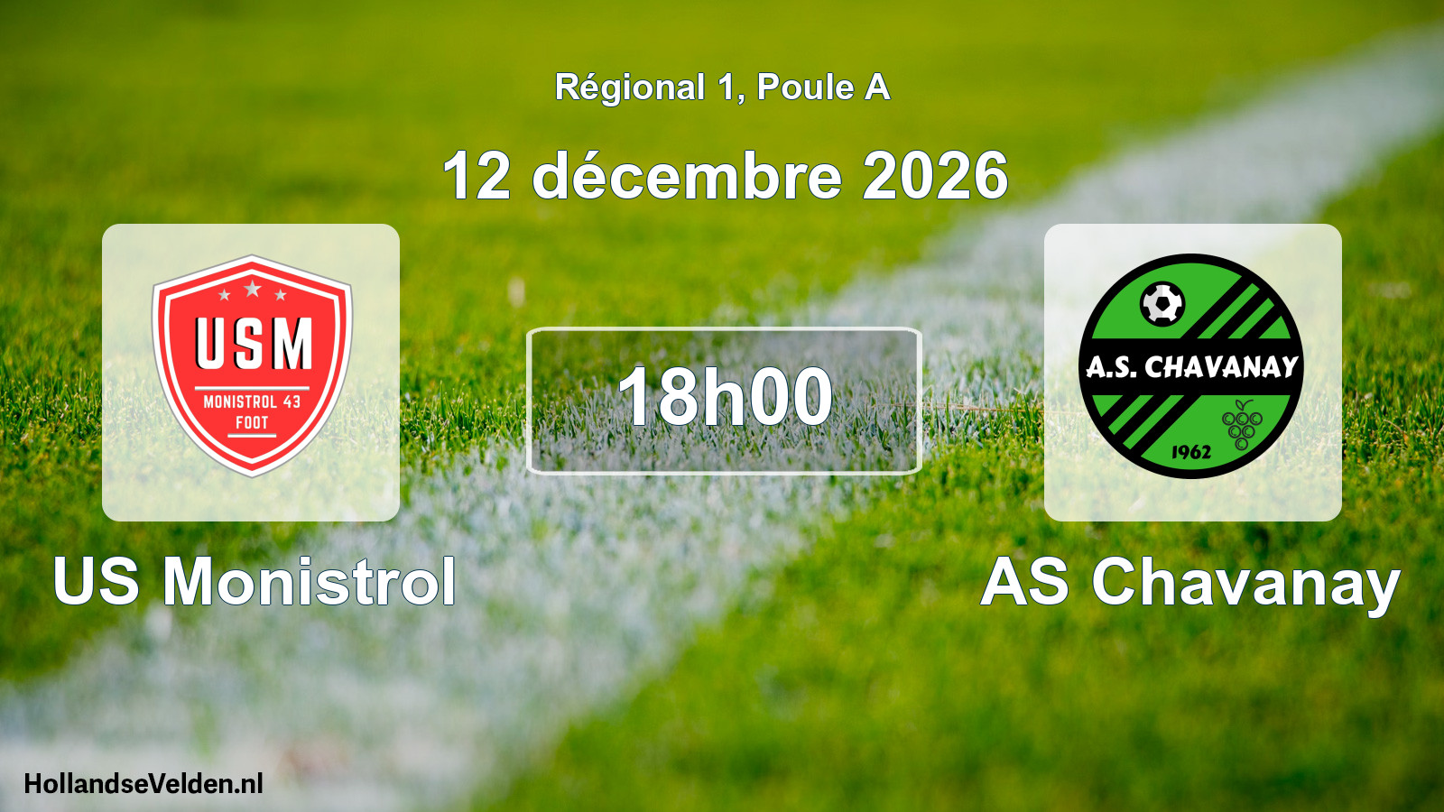 Match programmé: US Monistrol - AS Chavanay (12 décembre 2026)