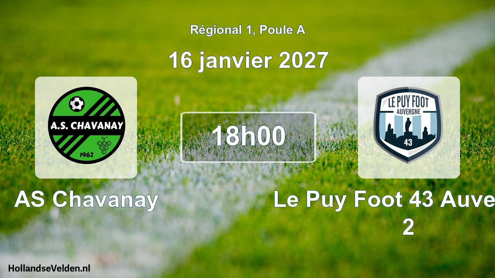 Match programmé: AS Chavanay - Le Puy Foot 43 Auvergne 2 (16 janvier 2027)