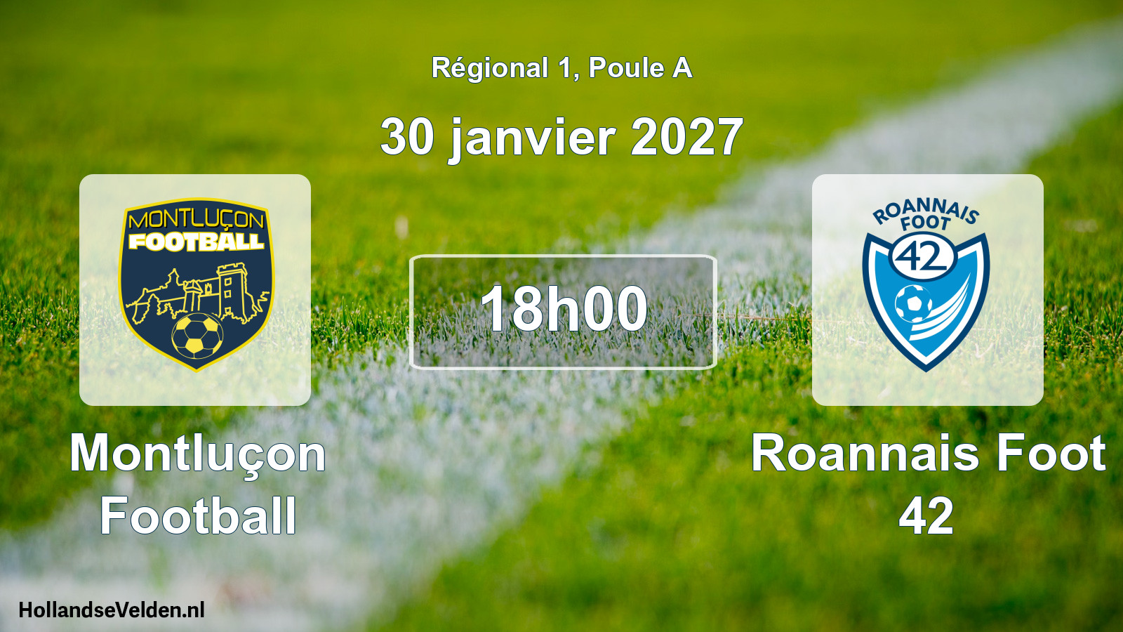 Match programmé: Montluçon Football - Roannais Foot 42 (30 janvier 2027)