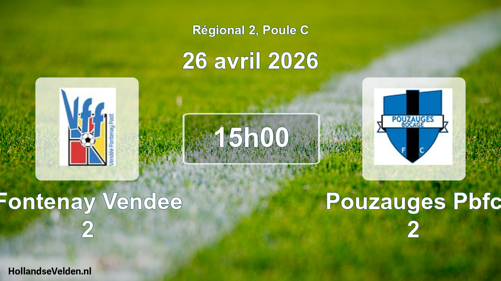 Geplande wedstrijd: Fontenay Vendee 2 - Pouzauges Pbfc 2 (26 april 2026)
