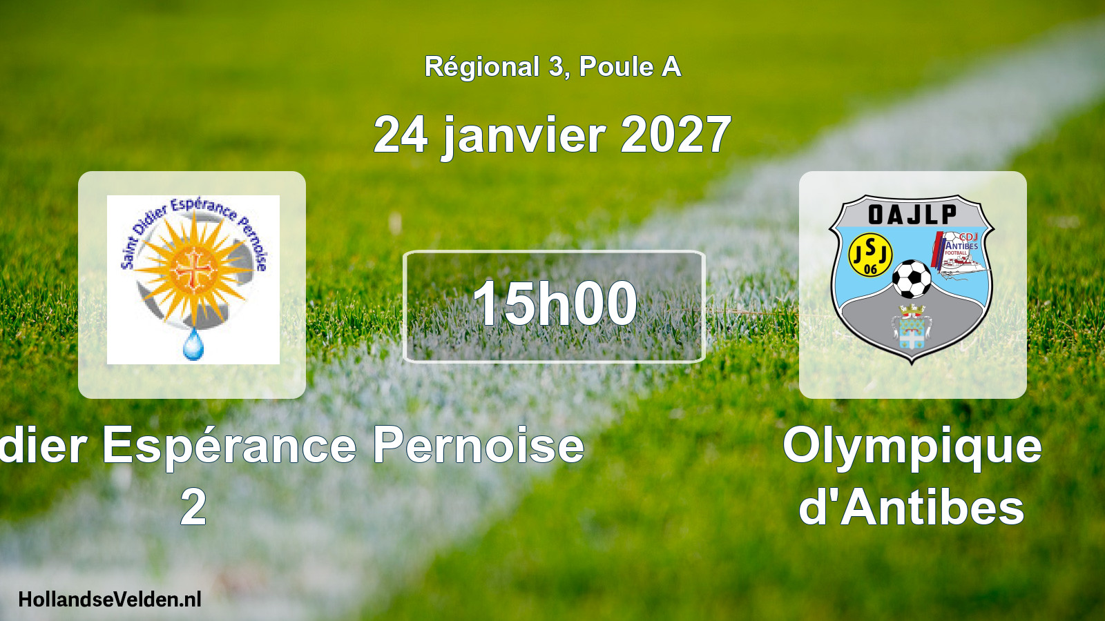 Scheduled Match: Saint-Didier Espérance Pernoise 2 - Olympique d'Antibes (24 January 2027)