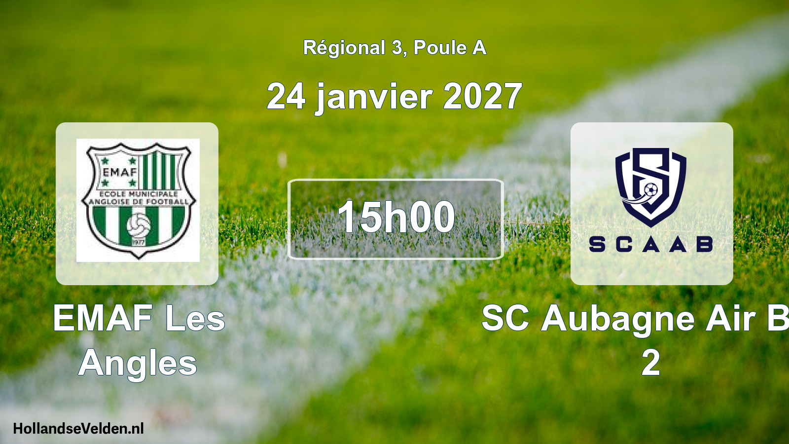 Match programmé: EMAF Les Angles - SC Aubagne Air Bel 2 (24 janvier 2027)