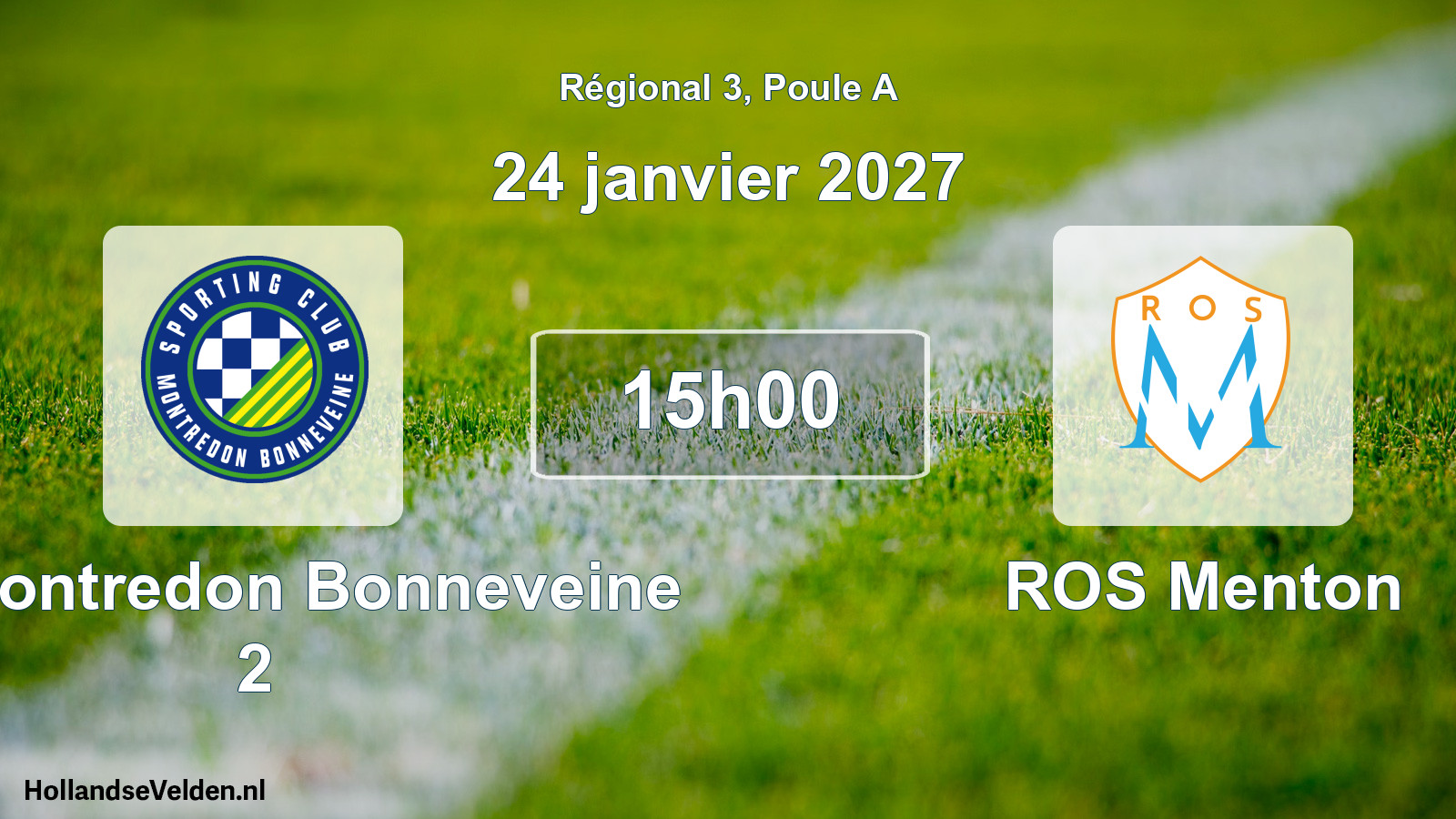 Match programmé: SC Montredon Bonneveine 2 - ROS Menton (24 janvier 2027)