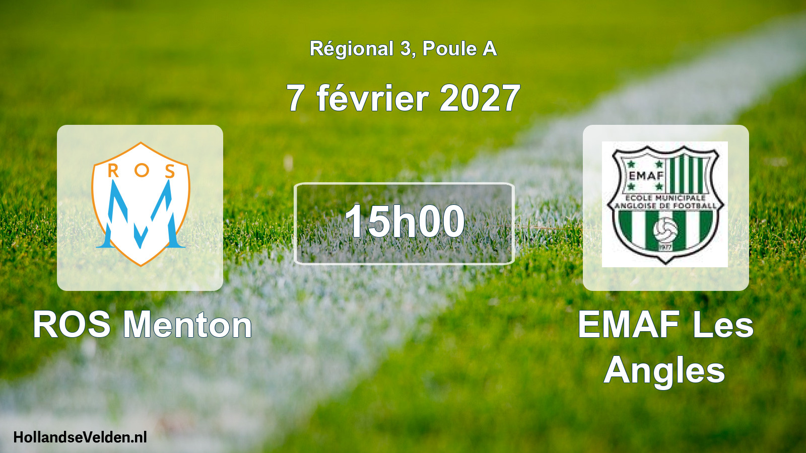 Match programmé: ROS Menton - EMAF Les Angles (7 février 2027)