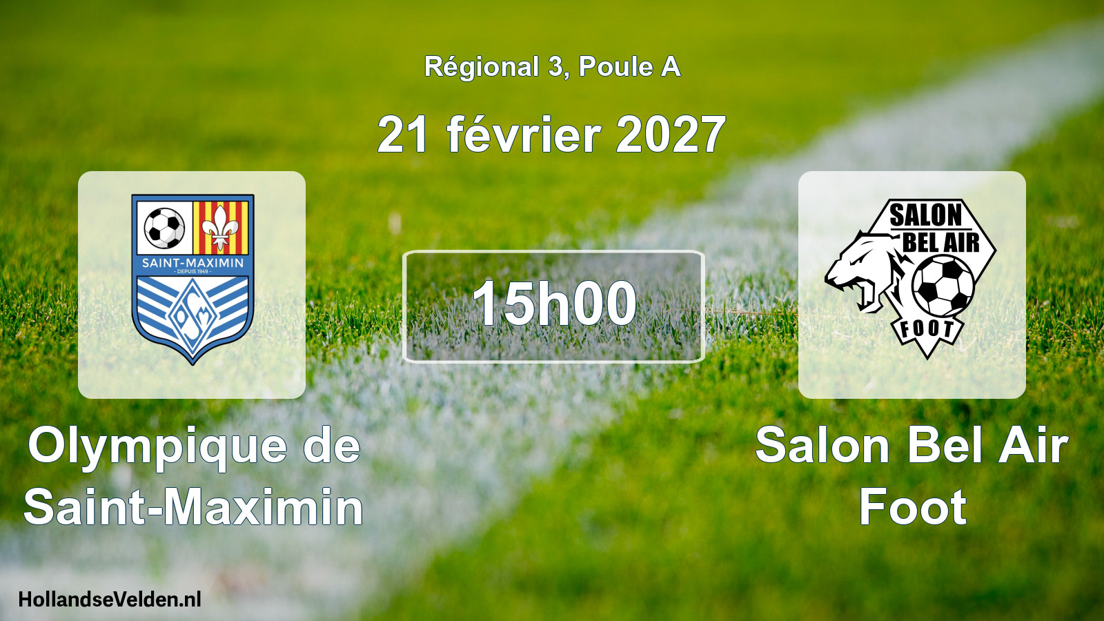 Scheduled Match: Olympique de Saint-Maximin - Salon Bel Air Foot (21 February 2027)