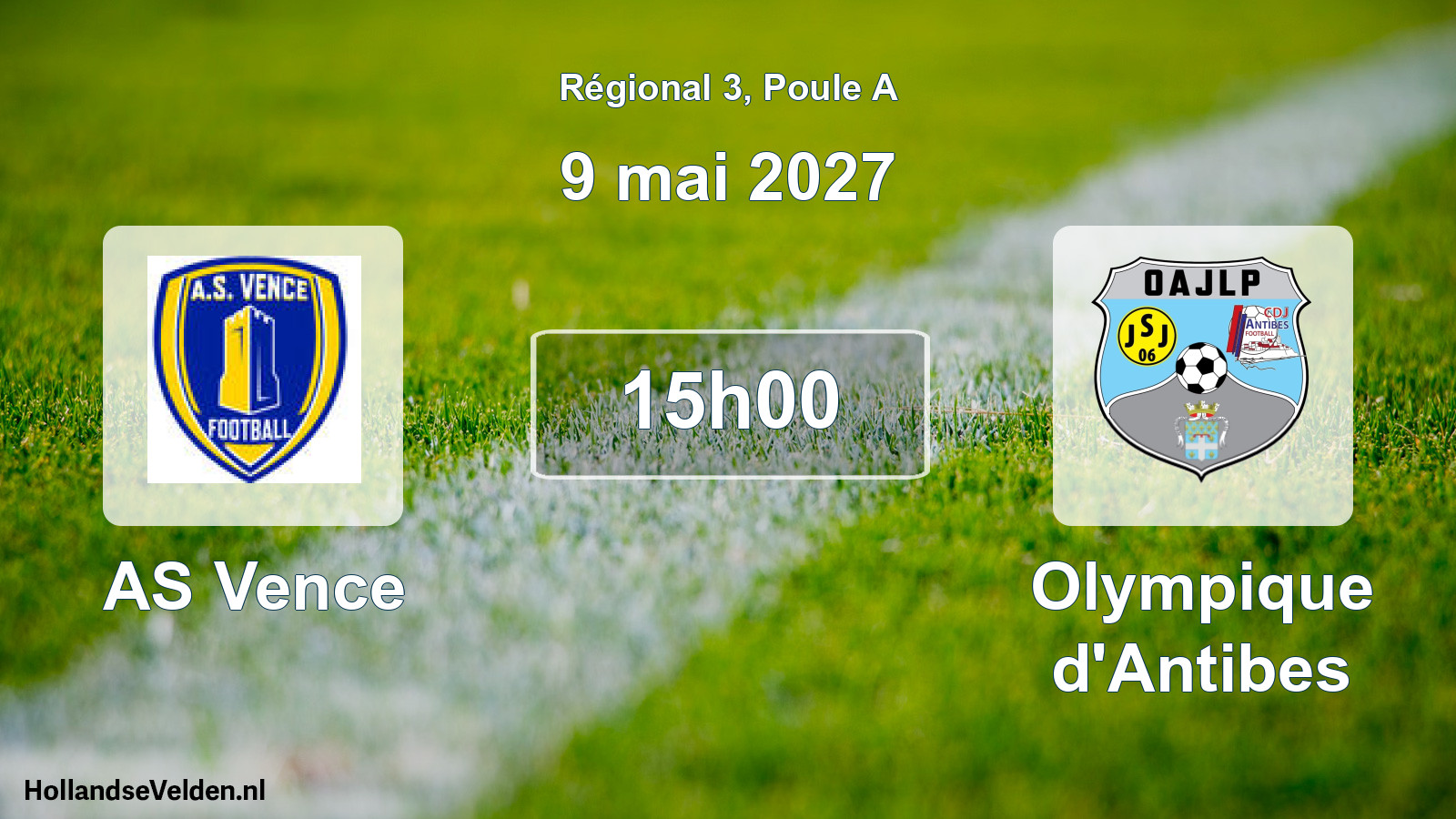 Match programmé: AS Vence - Olympique d'Antibes (9 mai 2027)