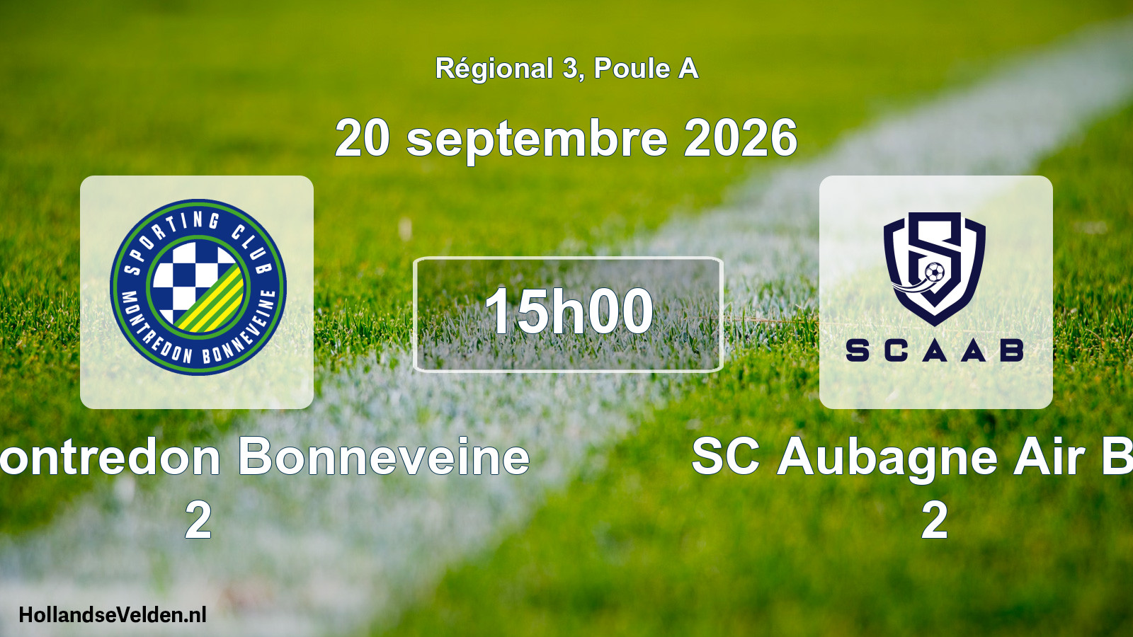 Scheduled Match: SC Montredon Bonneveine 2 - SC Aubagne Air Bel 2 (20 September 2026)