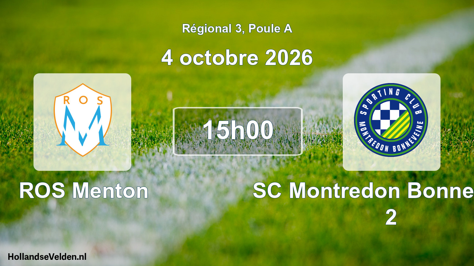 Match programmé: ROS Menton - SC Montredon Bonneveine 2 (4 octobre 2026)