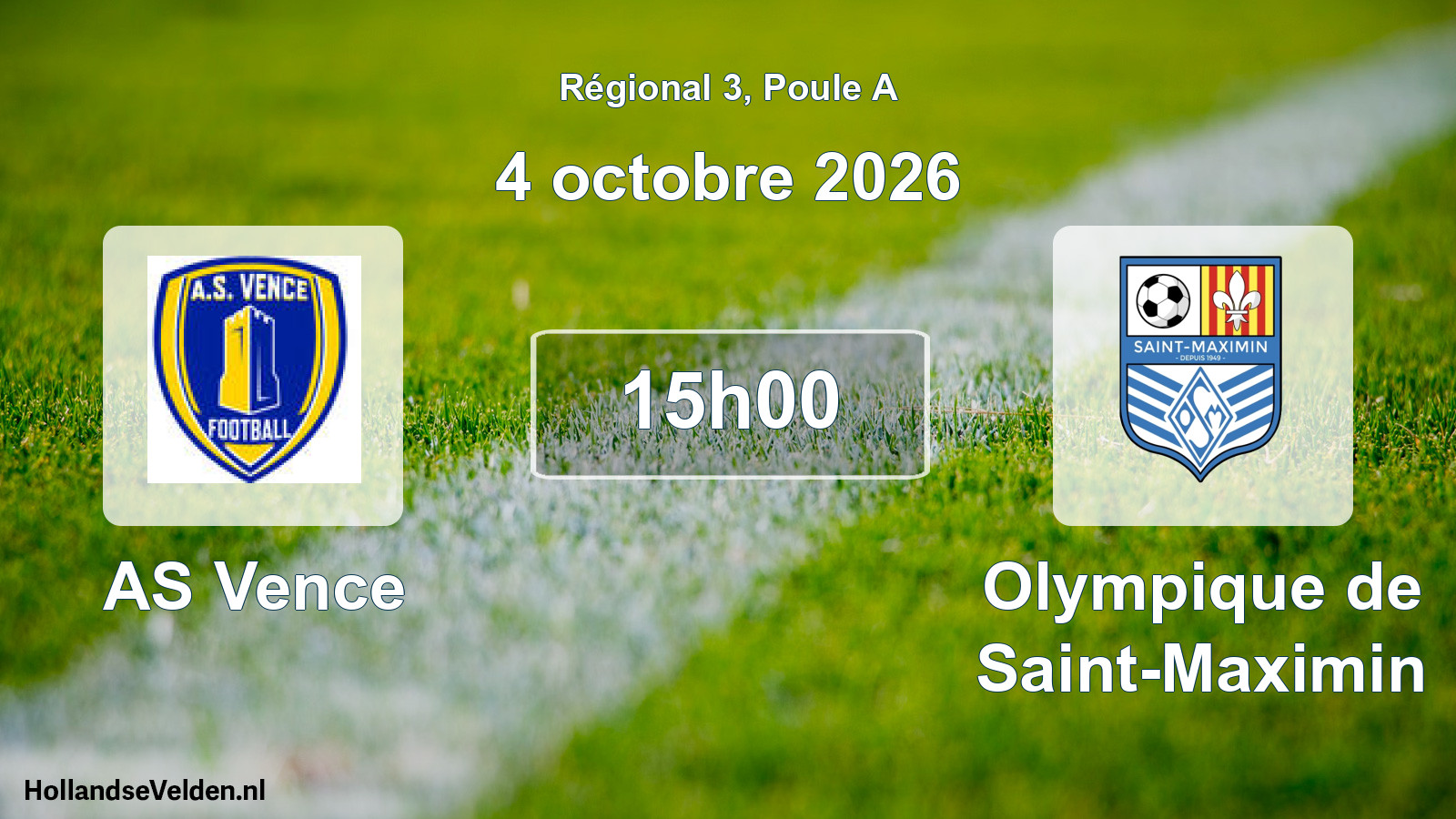 Scheduled Match: AS Vence - Olympique de Saint-Maximin (4 October 2026)