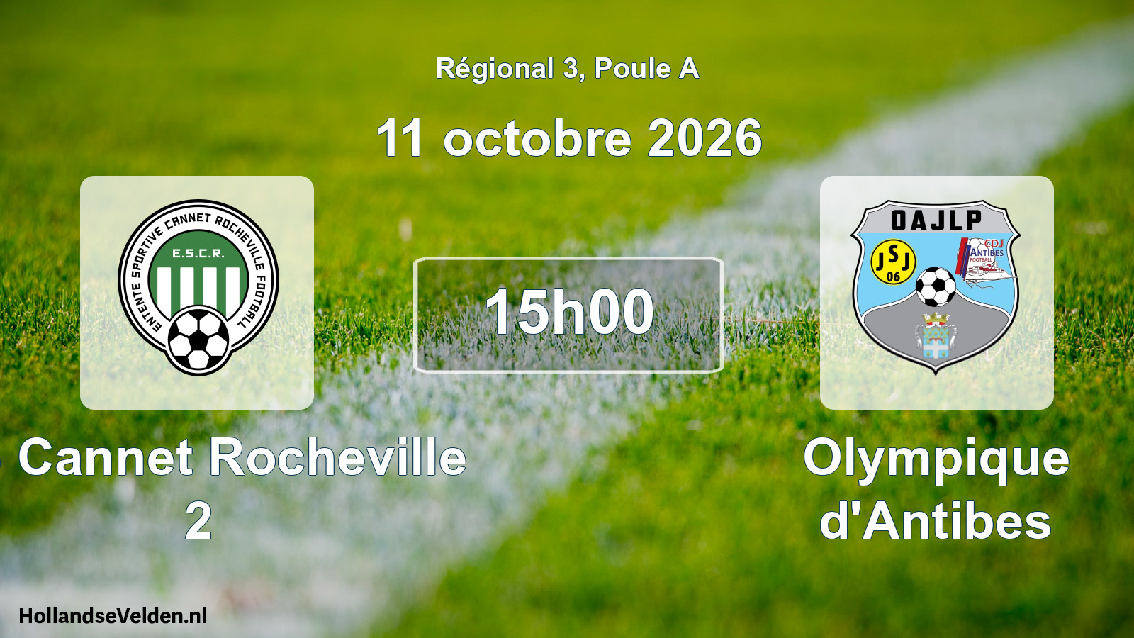 Match programmé: ES Cannet Rocheville 2 - Olympique d'Antibes (11 octobre 2026)